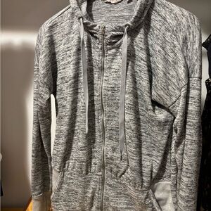 Athleta Heather Gray Knit Hooded Sweatshirt